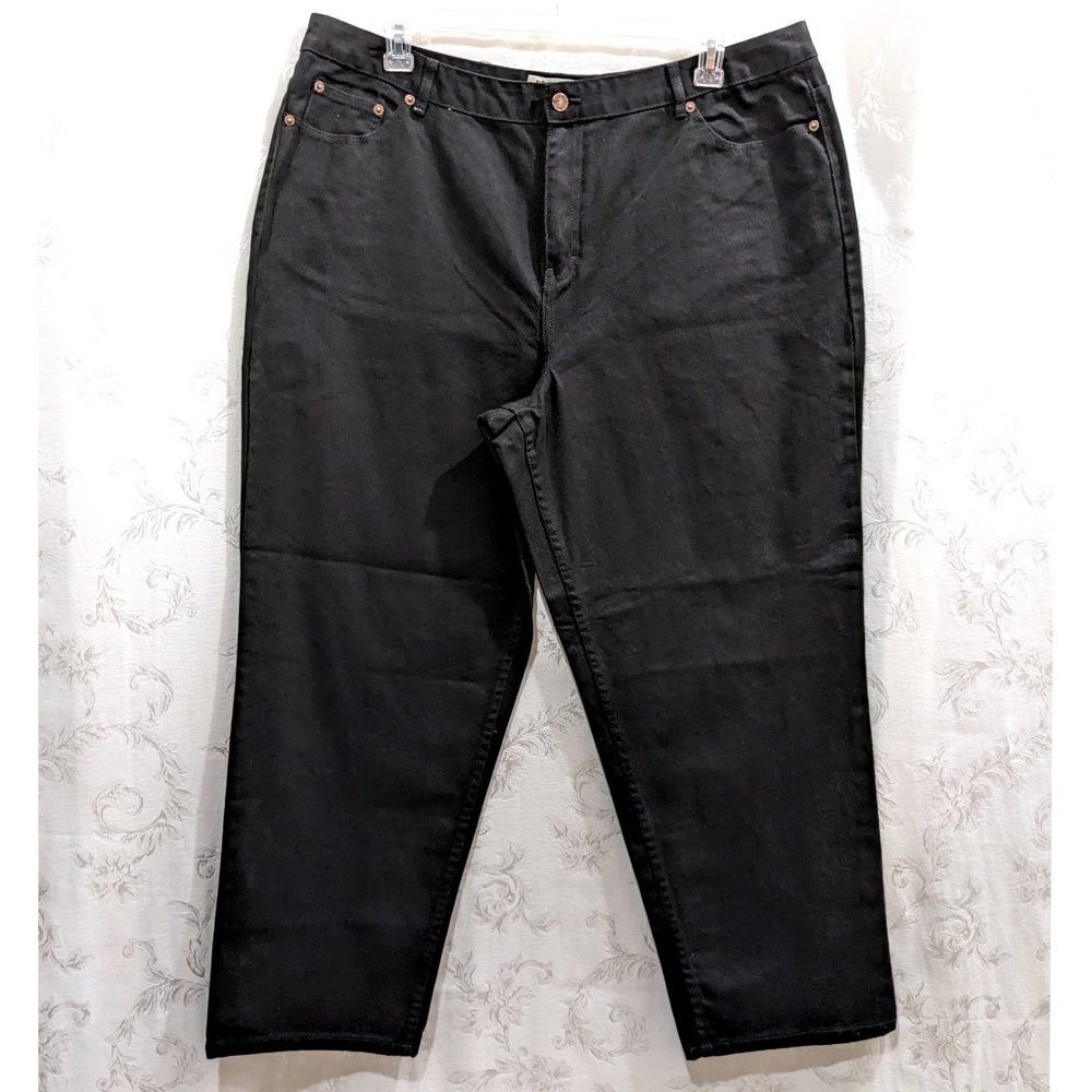 VTG 90s High Waist Relaxed Black Jeans 20S Route 66 High Rise Straight Leg NWOT